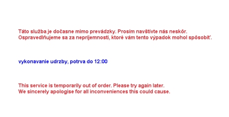 Nedostupnosť portálu DRSR Nedostupnosť portálu DRSR